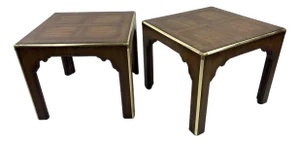 Mid-Century Vintage Walnut Side Tables After Baker Furniture