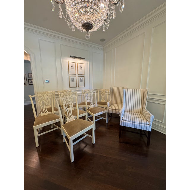 Chippendale Dining Chairs With Coordinating Host Chairs by Hickory Chair Set of 8 Side Chairs, 2 Host Chairs. For Sale - Image 13 of 17