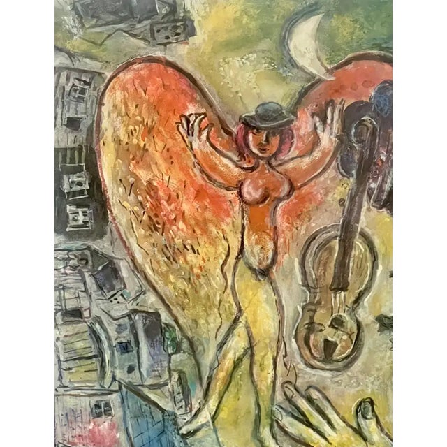 Marc Chagall Marc Chagall Lithograph Petit Cheval Noir " Little Black Horse" Signed & Framed 1968 For Sale - Image 4 of 13