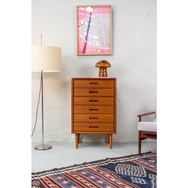 Brown Danish Chest of Drawers in Teak, 1980s For Sale - Image 8 of 14