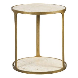 Mardy Brass & Stone Side Table For Sale