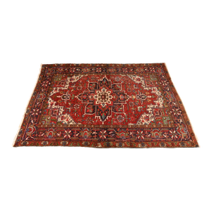 Vintage Hand-Woven Persian Heriz Room Size Wool Area Rug