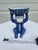 Vintage Chinoiserie Blue White Ceramic Monkey Dish - 8.25" Height For Sale - Image 10 of 12