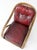 Antique Rattan Lounge Chair With Oxblood Cushions For Sale - Image 4 of 18