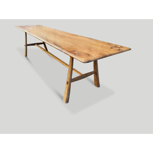Andrianna Shamaris Mid Century Couture Hand Carved Dining Table or Console For Sale - Image 4 of 18
