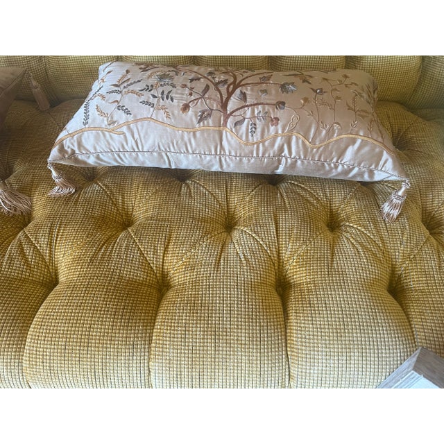Textile Pair of Vintage European Embroidered Silk Taffeta Cushions For Sale - Image 7 of 12