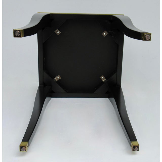Donghia C.1980's "Essence," Square Occasional, Side, Satin Brass Gallery Satin Ebony Finish With Brushed Satin Brass Details For Sale - Image 18 of 18