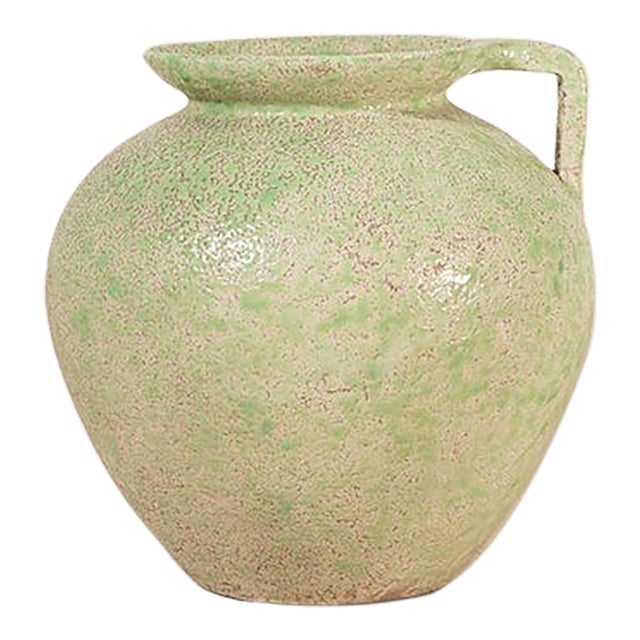 1940s French Green Vase/Jug | Stamped by Maker ‘Vallauris’ For Sale