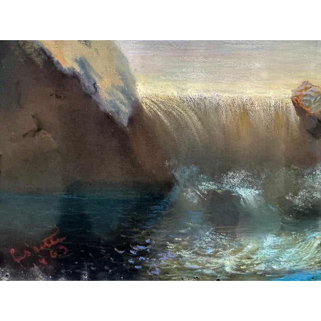 Landscape Composition, 1869, Pastel, Framed For Sale - Image 7 of 14