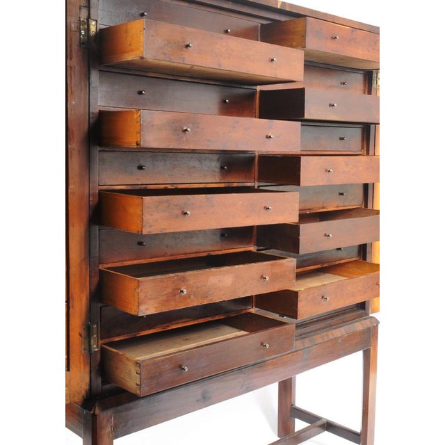 Antique Yew Wooden Chests on Stand, Set of 2 For Sale - Image 4 of 11