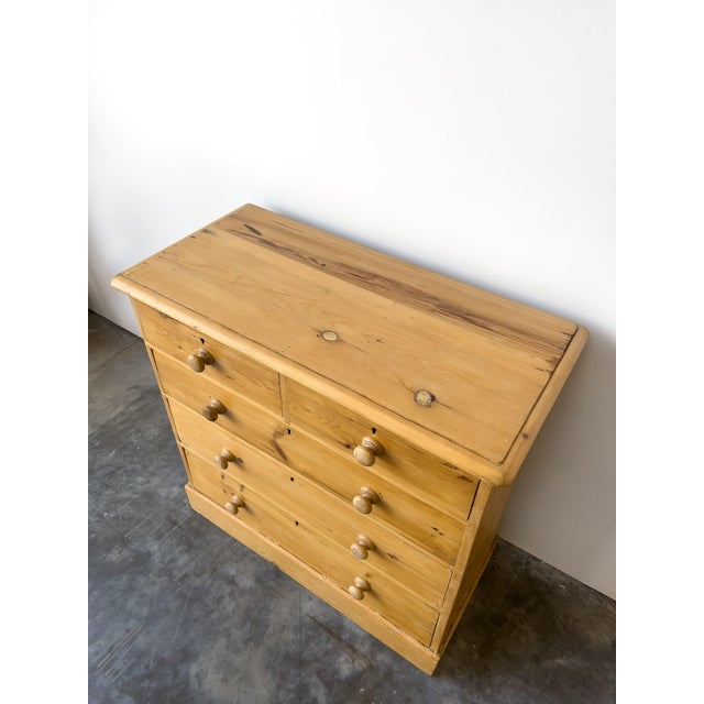 Antique English Pine Chest of Drawers With Block Plinth Base For Sale In Portland, OR - Image 6 of 10