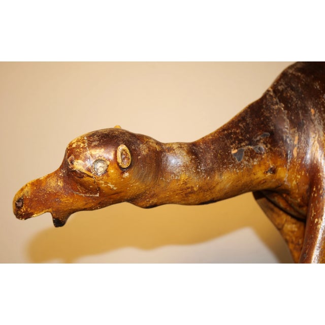 Late 19th Century Italian Polychrome Painted Carved Wooden Dromadery Camel Figure on Plinth Base For Sale In New Orleans - Image 6 of 9