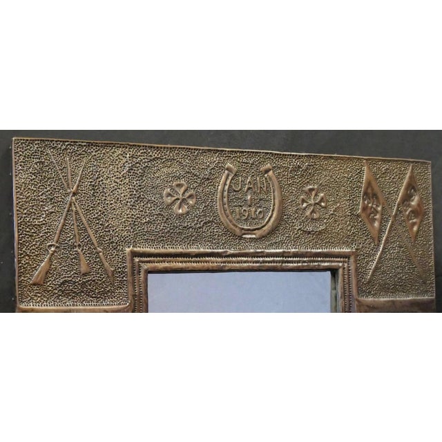 This one of a kind early 20th century folk art wall mirror is created during the arts & crafts movement in America. The...