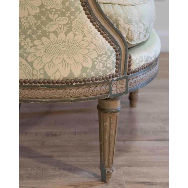 Louis XVI Style Canapé Corbeille in Painted Wood, 18th Century For Sale - Image 9 of 11