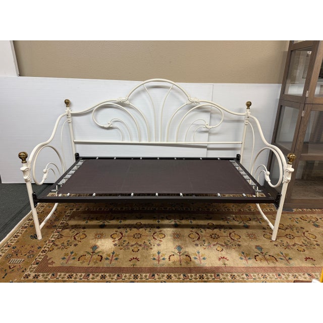 Design Plus Gallery presents a Twin Size Vintage Style Metal Daybed. The bed is made from metal with a white finish and...