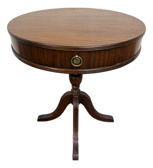 Vintage Imperial Furniture All Mahogany Drum Table End Table Lamp Table