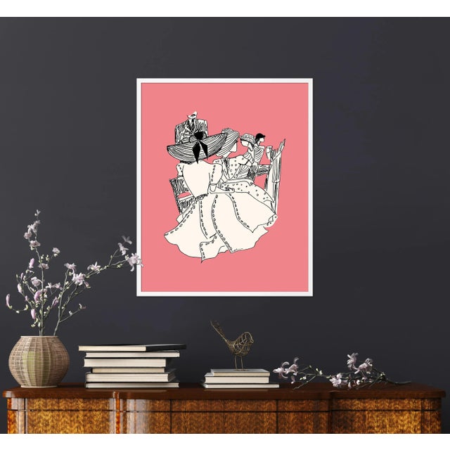 Contemporary The Sport of Watching by Carly Kuhn in White Frame, Medium Art Print For Sale - Image 3 of 4