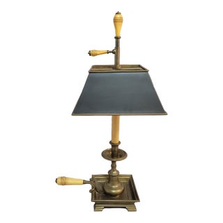 1984 Chapman Brass Bouillotte Style Lamp With Tole Shade For Sale