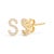Expertly crafted to symbolize individuality and grace, this exquisite "S" initial stud earring is fashioned from radiant...