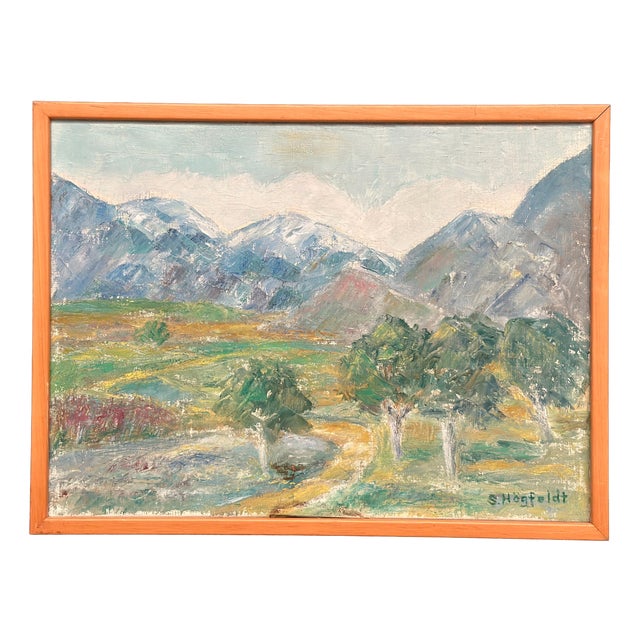 S. Högfeldt, Landscape, 1950s, Oil on Canvas, Framed For Sale