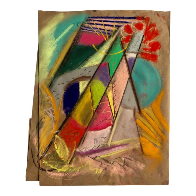 Artist's Photo Print of Abstract #98 a Pastel by Erik Sulander 9x12 on Paper, Signed, unframed. [Original Pastel "Abstract...