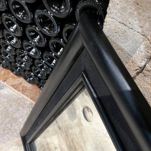 1950s Antique Wall Mirror Black Satin Mexico City For Sale - Image 10 of 13