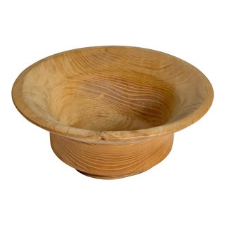 Hand-Carved Large Wooden Bowl For Sale