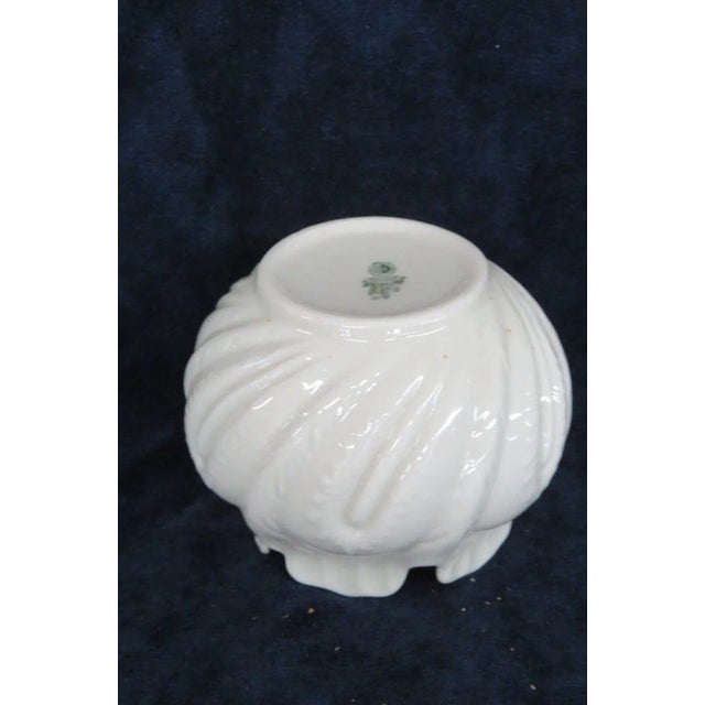 Belleek Ireland Cabbage Leaf Bowl Porcelain Yellow Luster Vase For Sale - Image 12 of 13