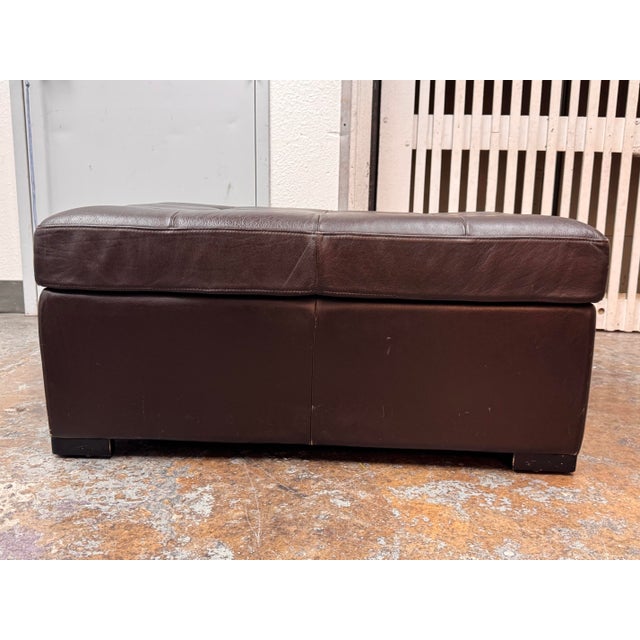 Early 21st Century Twin Size Gumps Leather Ottoman Hidden Sleeper For Sale - Image 5 of 12