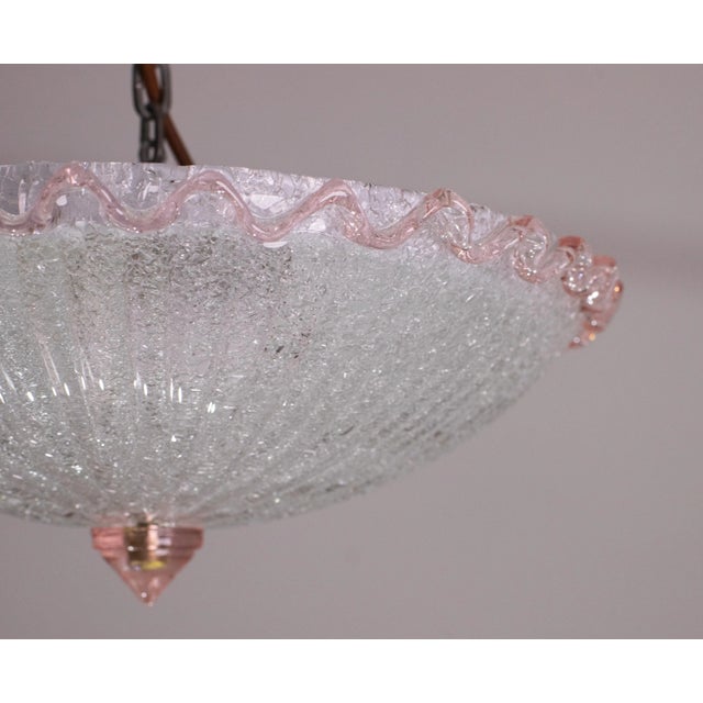 Italian Pink Murano Glass Ceiling Fixture, Murano, 1960 For Sale - Image 6 of 11