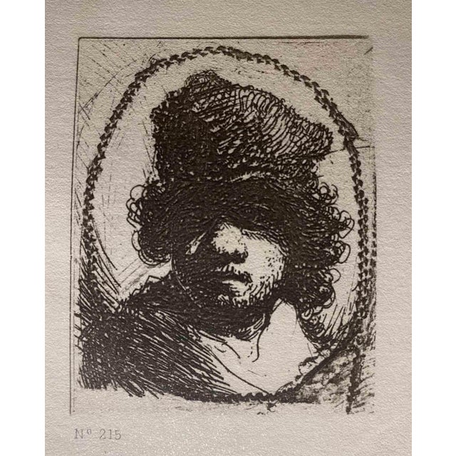 After Rembrandt, Self-Portrait, Etching, 19th Century For Sale