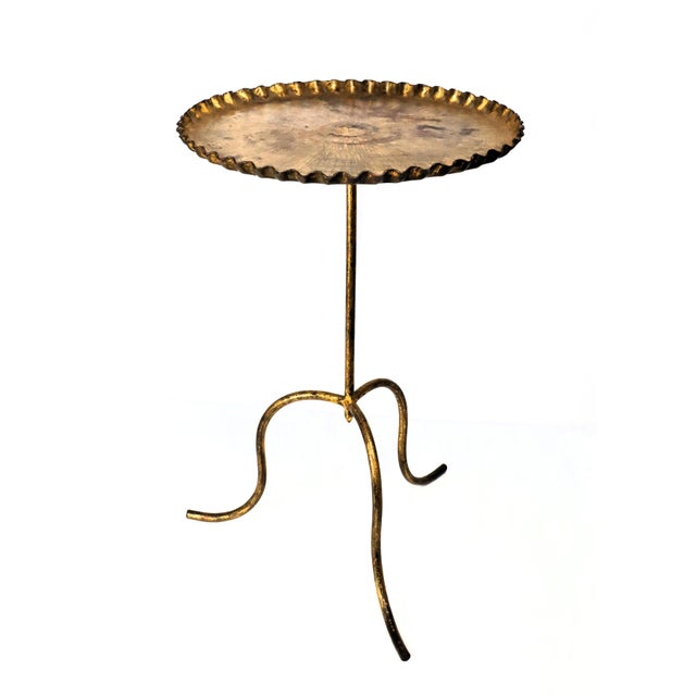 Metal Vintage Gold Metal Martini Table, 1950s For Sale - Image 7 of 10