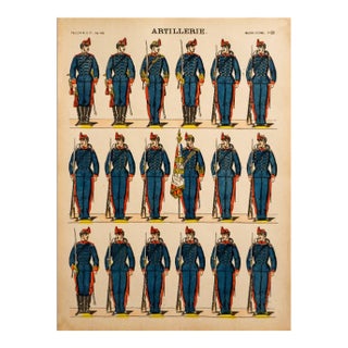 1880s - 1890s French Military Print - Imagerie d'Épinal #63 - Artillerie For Sale