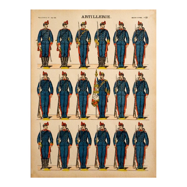 1880s - 1890s French Military Print - Imagerie d'Épinal #63 - Artillerie For Sale