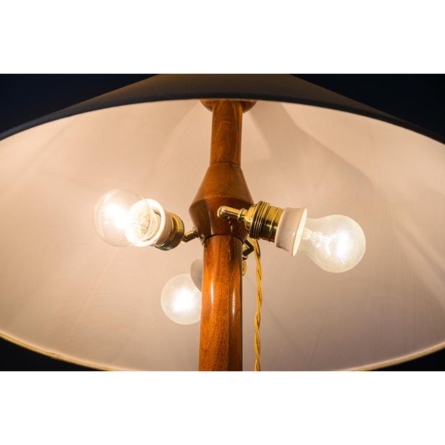 Floor Lamp in Wood with Fabric Shade, Vienna, 1950s For Sale - Image 9 of 17
