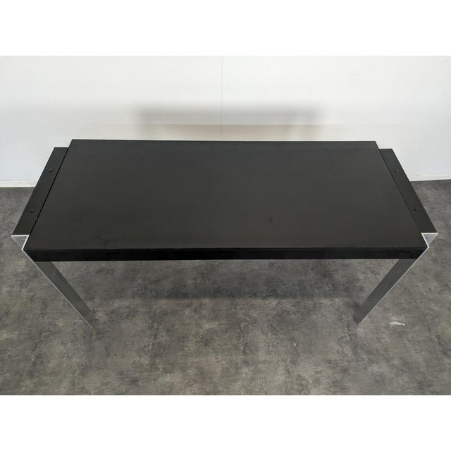 Aluminum and Wood Desk by Georges Frydman for E.F.A For Sale - Image 3 of 6
