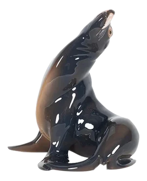 Vintage Danish Porcelain Sea Lion Figurine by Knud Møller for Bing & Grondahl