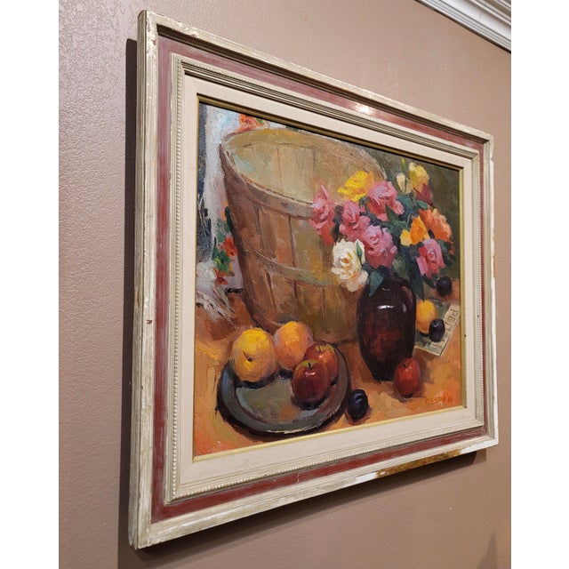 Sunny Apinchapong-Yang - Still Life of Roses & Apples -Oil Painting For Sale - Image 9 of 10