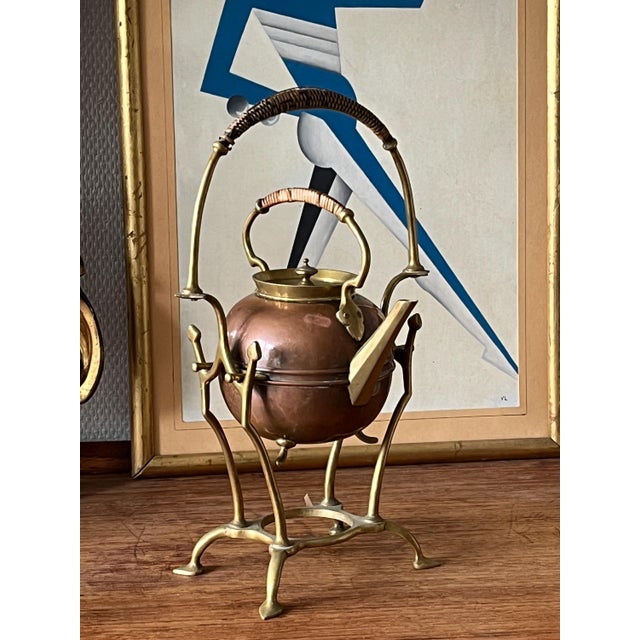 1900s French Samovar Art Nouveau in Copper and Brass Liberty Style Jugendstil For Sale In Miami - Image 6 of 11