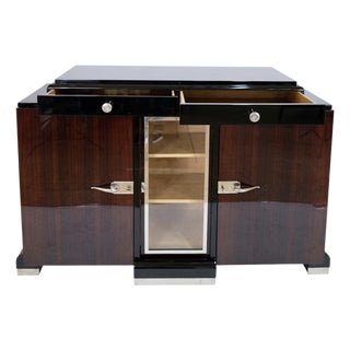 Small Art Deco Sideboard in Ash with Maple Display Cabinet, 1930s For Sale