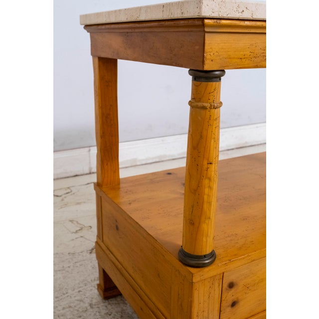 Baker Milling Road Tavertine Top Pine Nightstand For Sale - Image 14 of 15