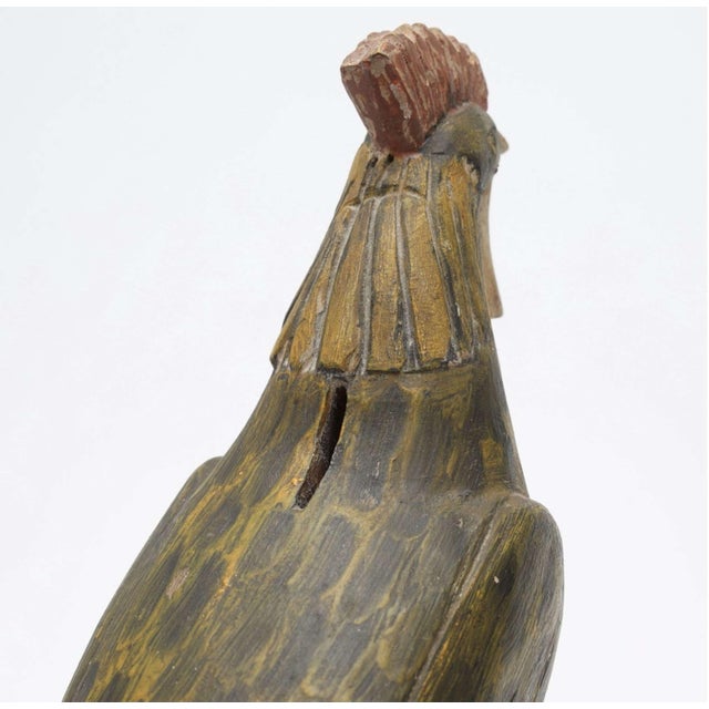 Goldenrod Swedish Folk Wooden Chicken Money Box & Egg Layer, 1920s, Set of 2 For Sale - Image 8 of 18