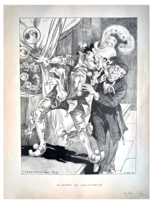 Ferdinand Bac, Le Secret de Polichinelle/Praise of Folly, Lithograph, 1919