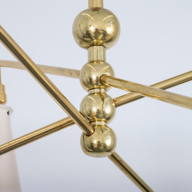 Stilnovo style chandelier with conical shades For Sale - Image 13 of 13