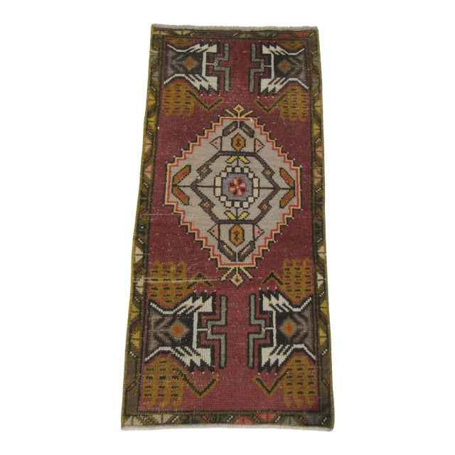 Vintage Mini Turkish Rug For Sale