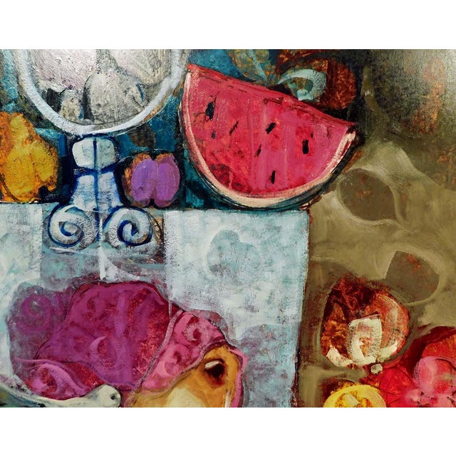 2000 - 2009 Sunol Alvar "Untitled" Original Oil Painting With Custom Frame Hand Signed For Sale - Image 5 of 9