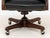 Modern Leather Upholstered Mahogany Swivel Chair For Sale - Image 4 of 8