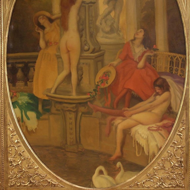 An important italian painting from the first half of the 20th century. Oil on canvas, on the first canvas, attributed to...