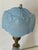 Original American Art Deco Vaseline glass light blue night table lamp. Sea Shell decoration on the shade. Great period...