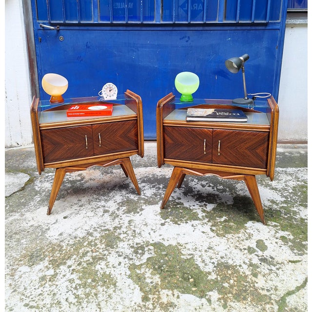 Briar and Glass Bedside Tables, Italy, 1950s, Set of 2 For Sale - Image 16 of 17